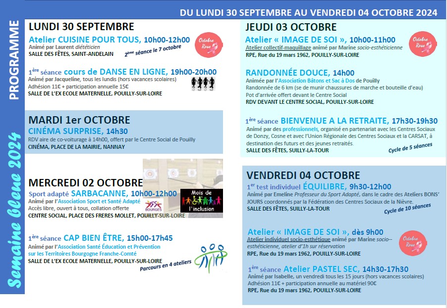 programme semaine bleue 2024