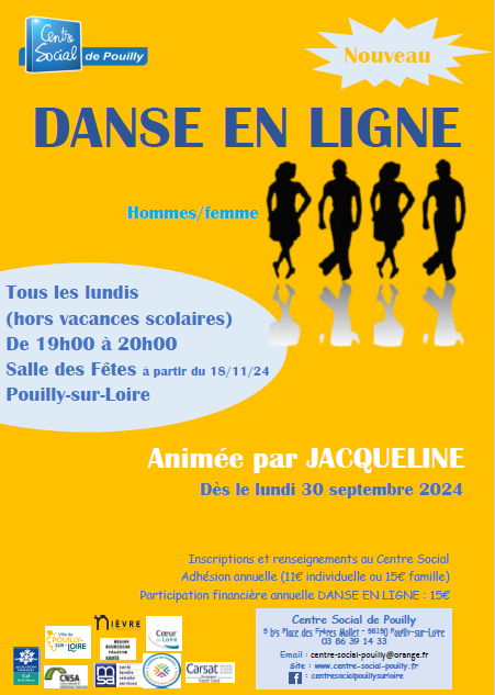 Danse en ligne Homme/Femme Pouilly-sur-Loire