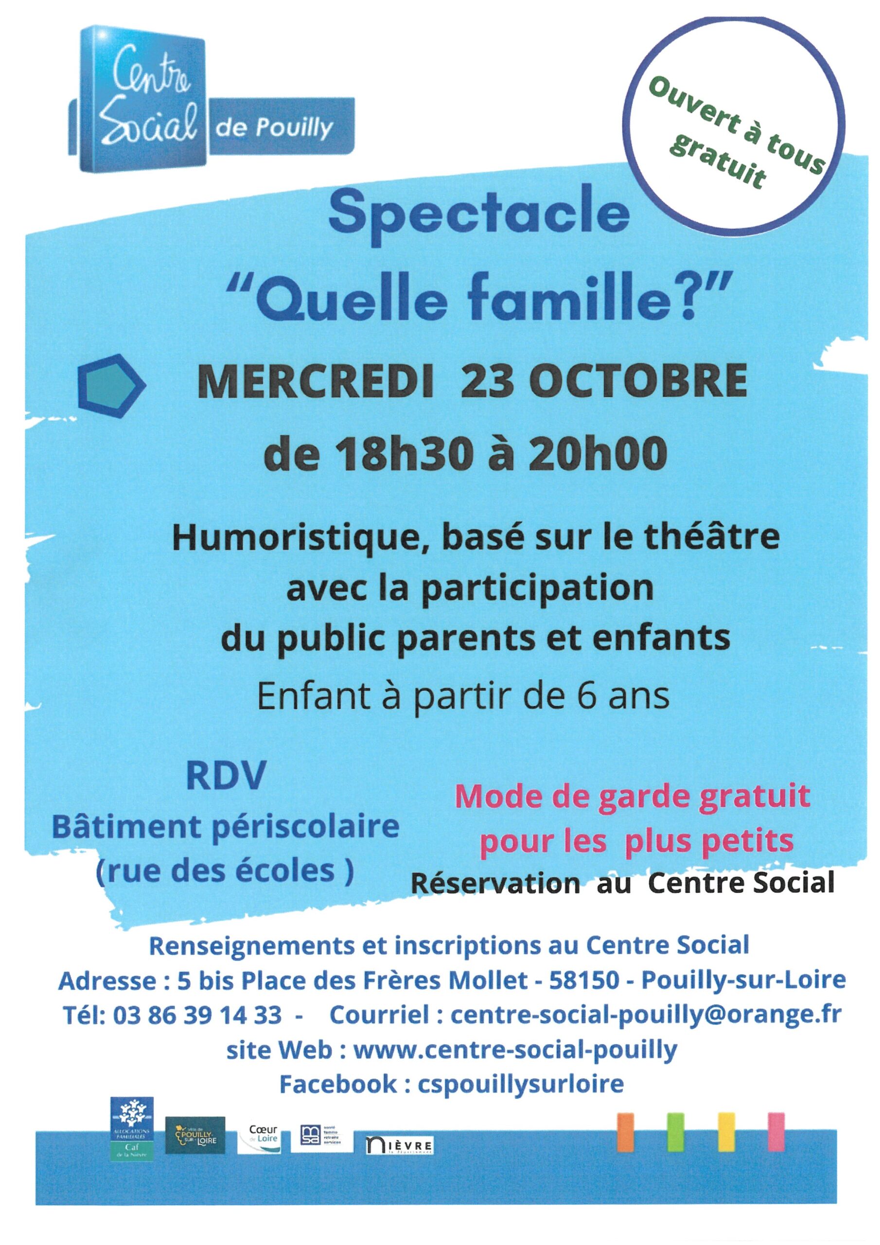 spectacle quelle famille octobre 2024