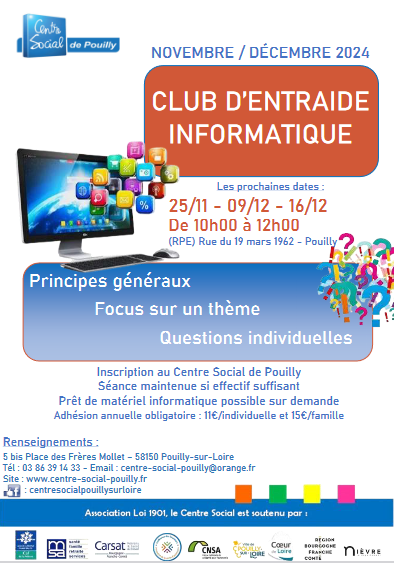 Club d'Entraide Informatique Novembre/Décembre 2024