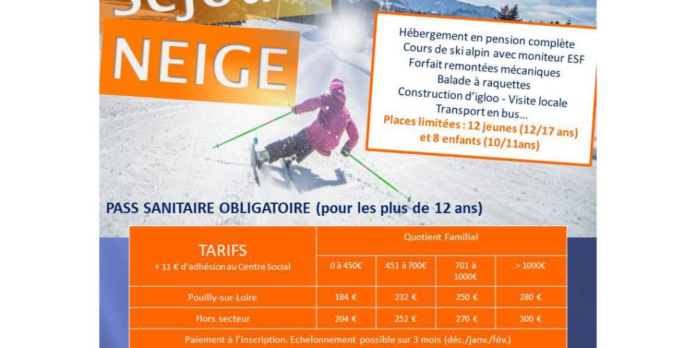 Séjour neige du 20 au 25 février 2022