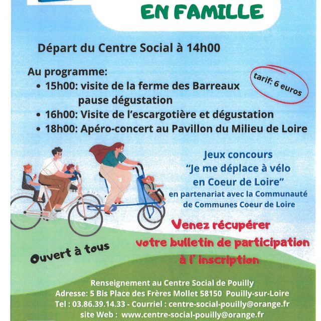 Samedi 25 mai : sortie vélo en famille