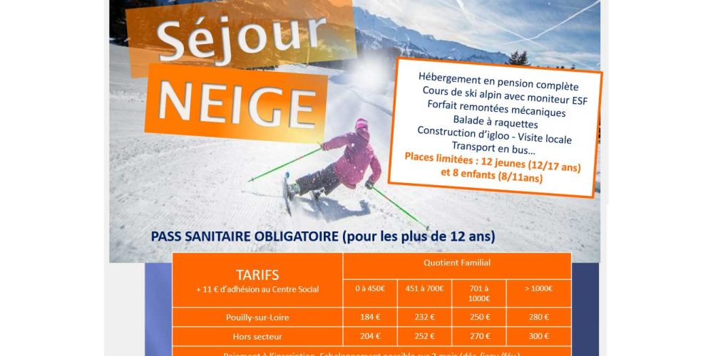 Séjour neige du 20 au 25 février