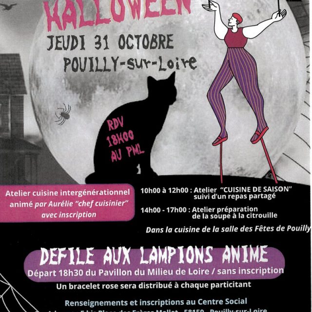 Halloween Jeudi 31 octobre 2024 à Pouilly-sur-Loire