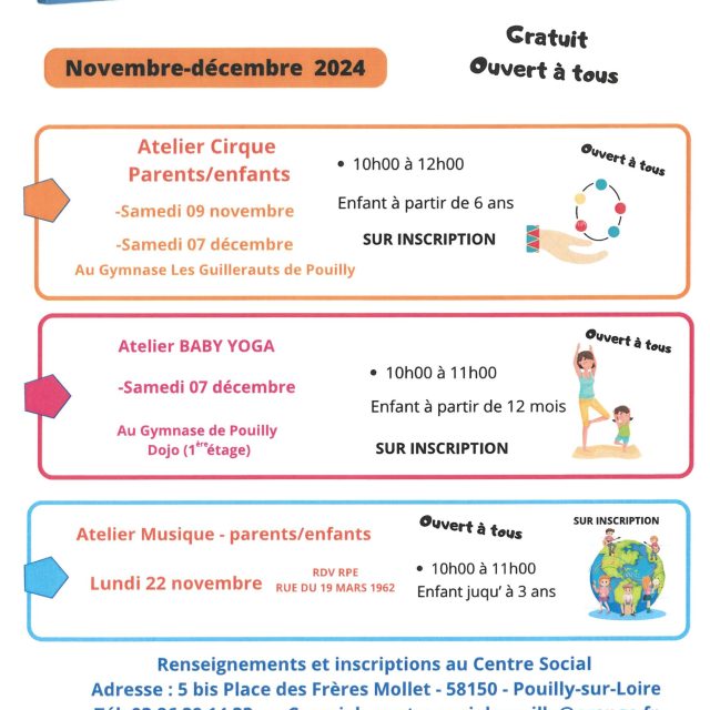 Animations en famille Novembre-Décembre 2024