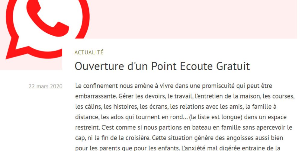 Ouverture d’un Point Ecoute Gratuit