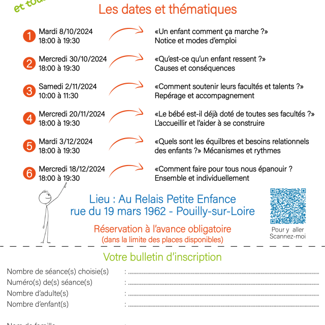 Atelier Parents/Enfants 6 séances gratuites