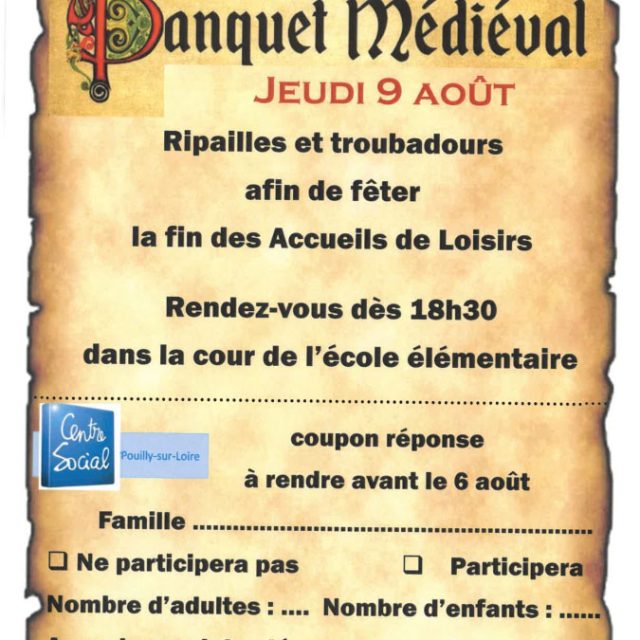 Banquet Médiéval jeudi 9 août