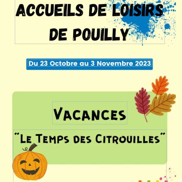 Accueil de loisirs automne : le temps des citrouilles du 23 octobre au 3 novembre