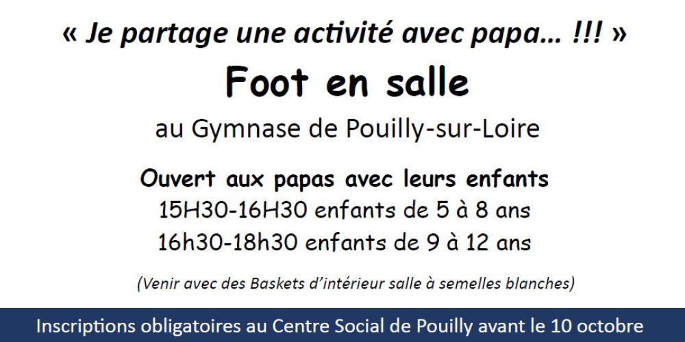 Foot en salle samedi 12 octobre !