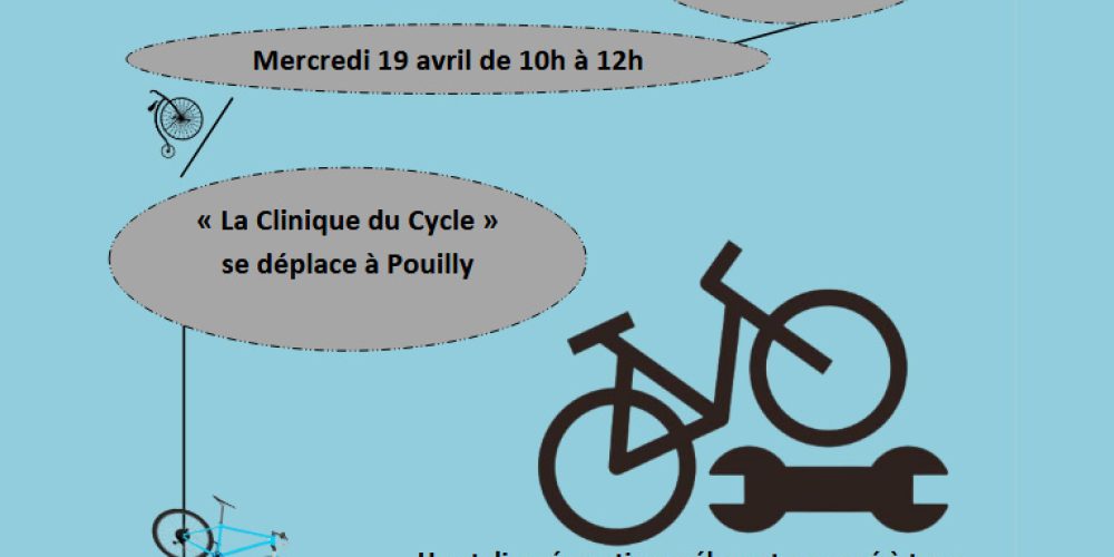 Atelier réparation vélos « la clinique du cycle » mercredi 19 avril de 10h à 12h