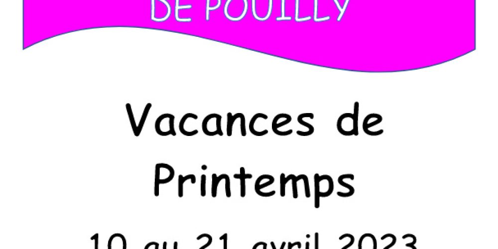 Programme vacances accueils de loisirs du 10 au 21 avril